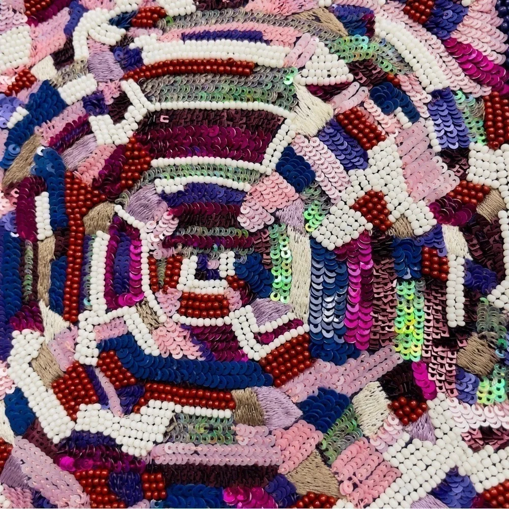 RARE Ashley Longshore Beaded Pouch  “ALWAYS ASK FOR MORE…” -10.5 W x 7.5H